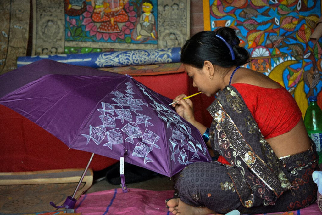 Artist doing her work in Craft Market