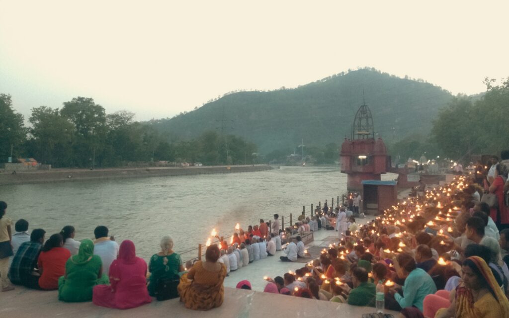 Ganga Aarti attendees in Haridwar